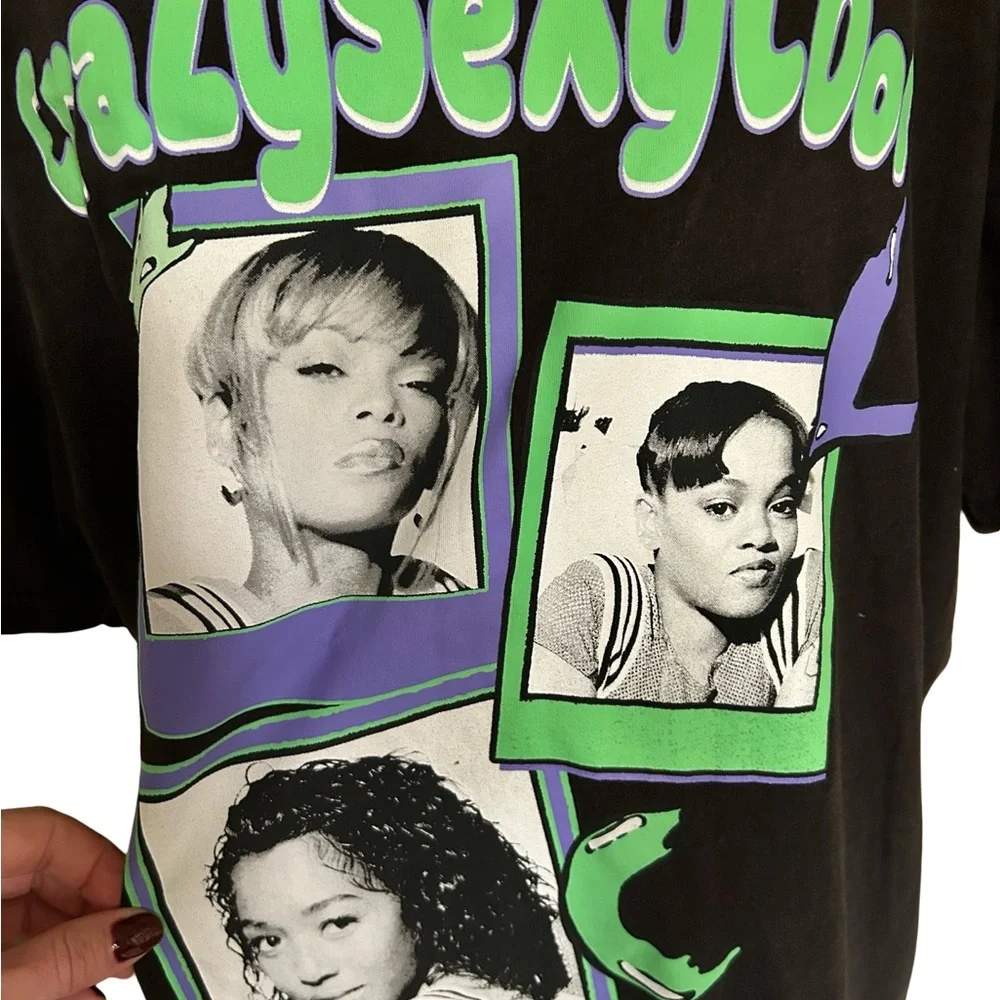 Old Navy Faded Black TLC World Tour Shirt Size Large Tall - Picture 5 of 9